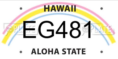 EG481 Hawaii License Plate