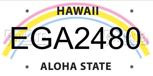 EGA2480 Hawaii License Plate
