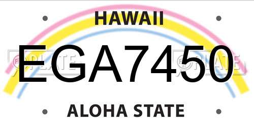 EGA7450 Hawaii License Plate