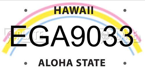 EGA9033 Hawaii License Plate