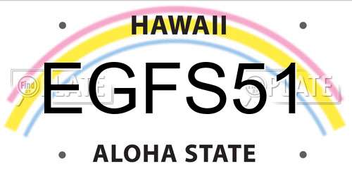 EGFS51 Hawaii License Plate