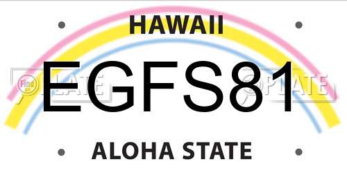 EGFS81 Hawaii License Plate
