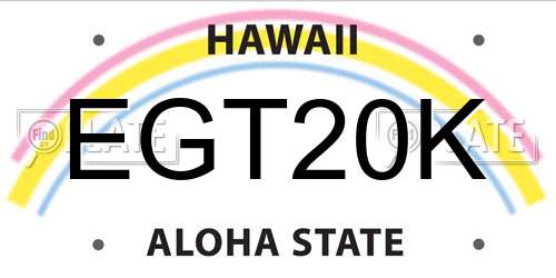 EGT20K Hawaii License Plate