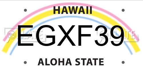 EGXF39 Hawaii License Plate