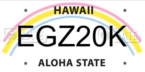 EGZ20K Hawaii License Plate
