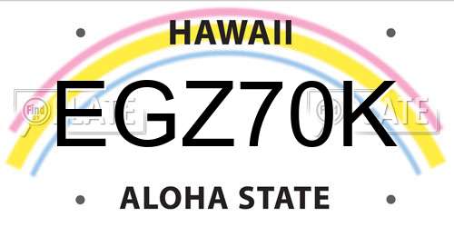 EGZ70K Hawaii License Plate