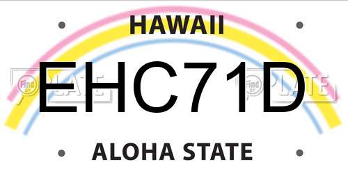 EHC71D Hawaii License Plate