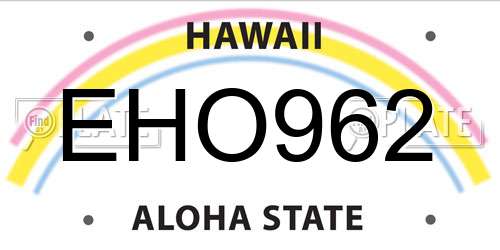 EHO962 Hawaii License Plate