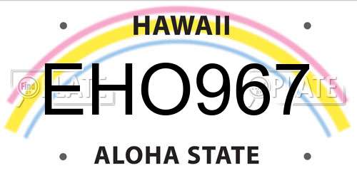 EHO967 Hawaii License Plate