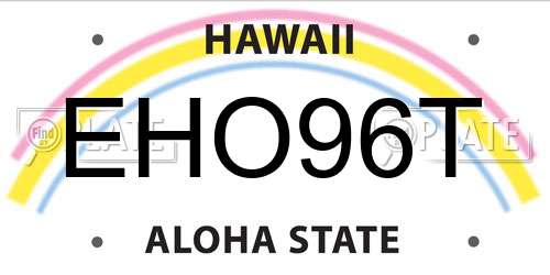 EHO96T Hawaii License Plate