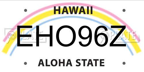 EHO96Z Hawaii License Plate