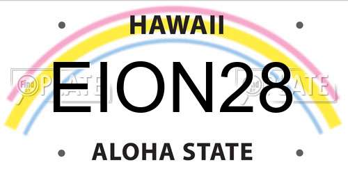 EION28 Hawaii License Plate
