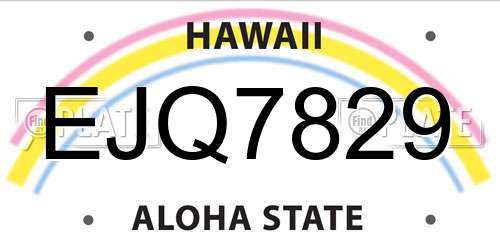 EJQ7829 Hawaii License Plate