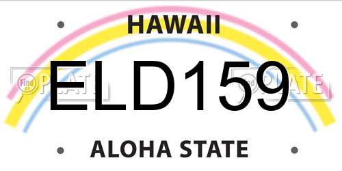 ELD159 Hawaii License Plate