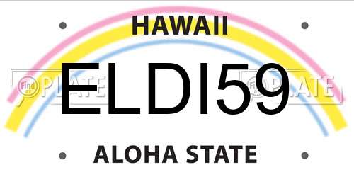 ELDI59 Hawaii License Plate