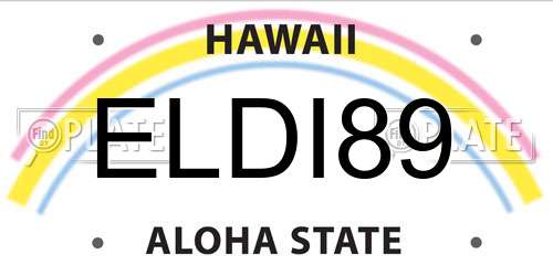 ELDI89 Hawaii License Plate