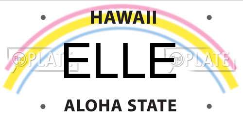 ELLE Hawaii License Plate