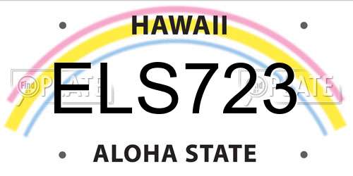 ELS723 Hawaii License Plate
