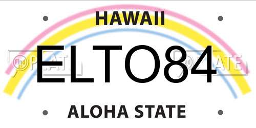 ELTO84 Hawaii License Plate