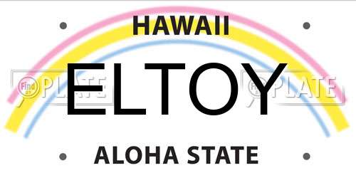 ELTOY Hawaii License Plate