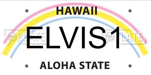 ELVIS1 Hawaii License Plate