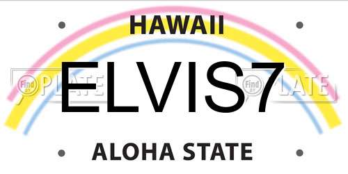 ELVIS7 Hawaii License Plate