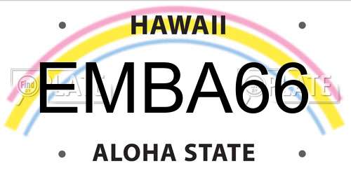 EMBA66 Hawaii License Plate