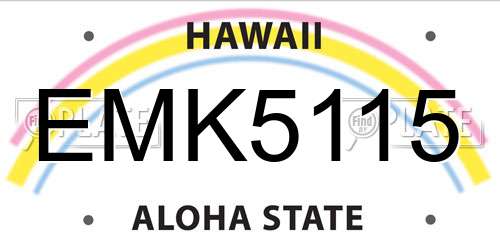 EMK5115 Hawaii License Plate