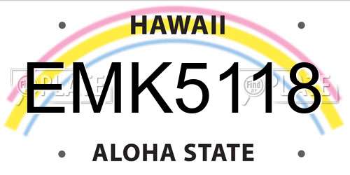 EMK5118 Hawaii License Plate