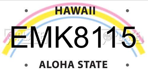 EMK8115 Hawaii License Plate
