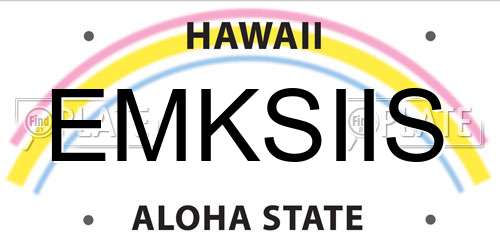 EMKSIIS Hawaii License Plate