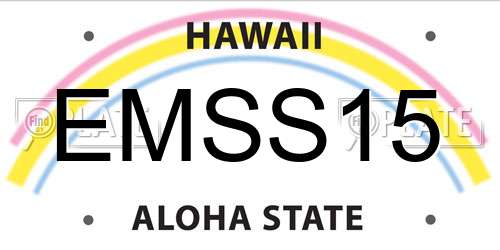 EMSS15 Hawaii License Plate