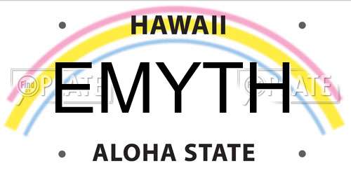 EMYTH Hawaii License Plate