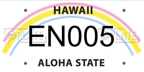 EN005 Hawaii License Plate