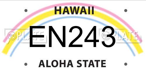 EN243 Hawaii License Plate