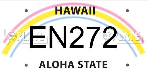 EN272 Hawaii License Plate