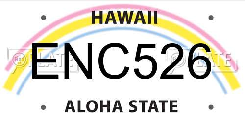 ENC526 Hawaii License Plate