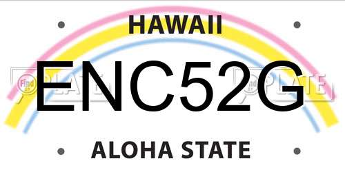 ENC52G Hawaii License Plate