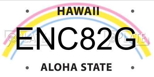 ENC82G Hawaii License Plate