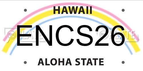ENCS26 Hawaii License Plate