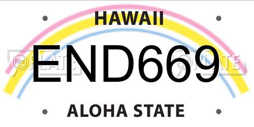 END669 Hawaii License Plate