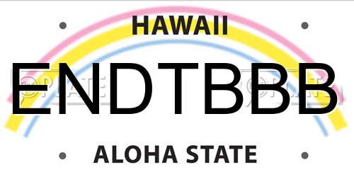 ENDTBBB Hawaii License Plate