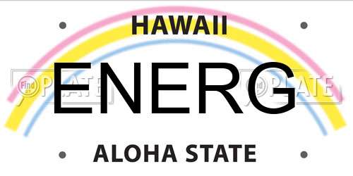 ENERG Hawaii License Plate