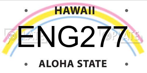 ENG277 Hawaii License Plate