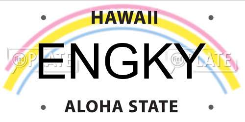 ENGKY Hawaii License Plate