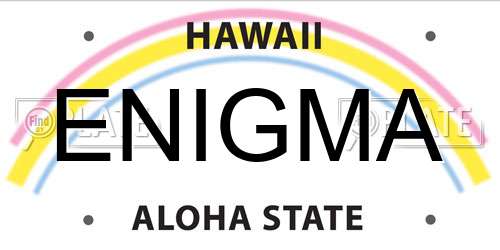 ENIGMA Hawaii License Plate