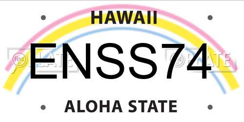 ENSS74 Hawaii License Plate