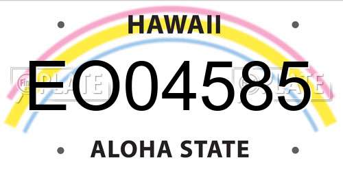 EO04585 Hawaii License Plate