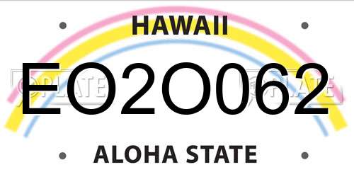 EO2O062 Hawaii License Plate