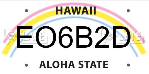 EO6B2D Hawaii License Plate
